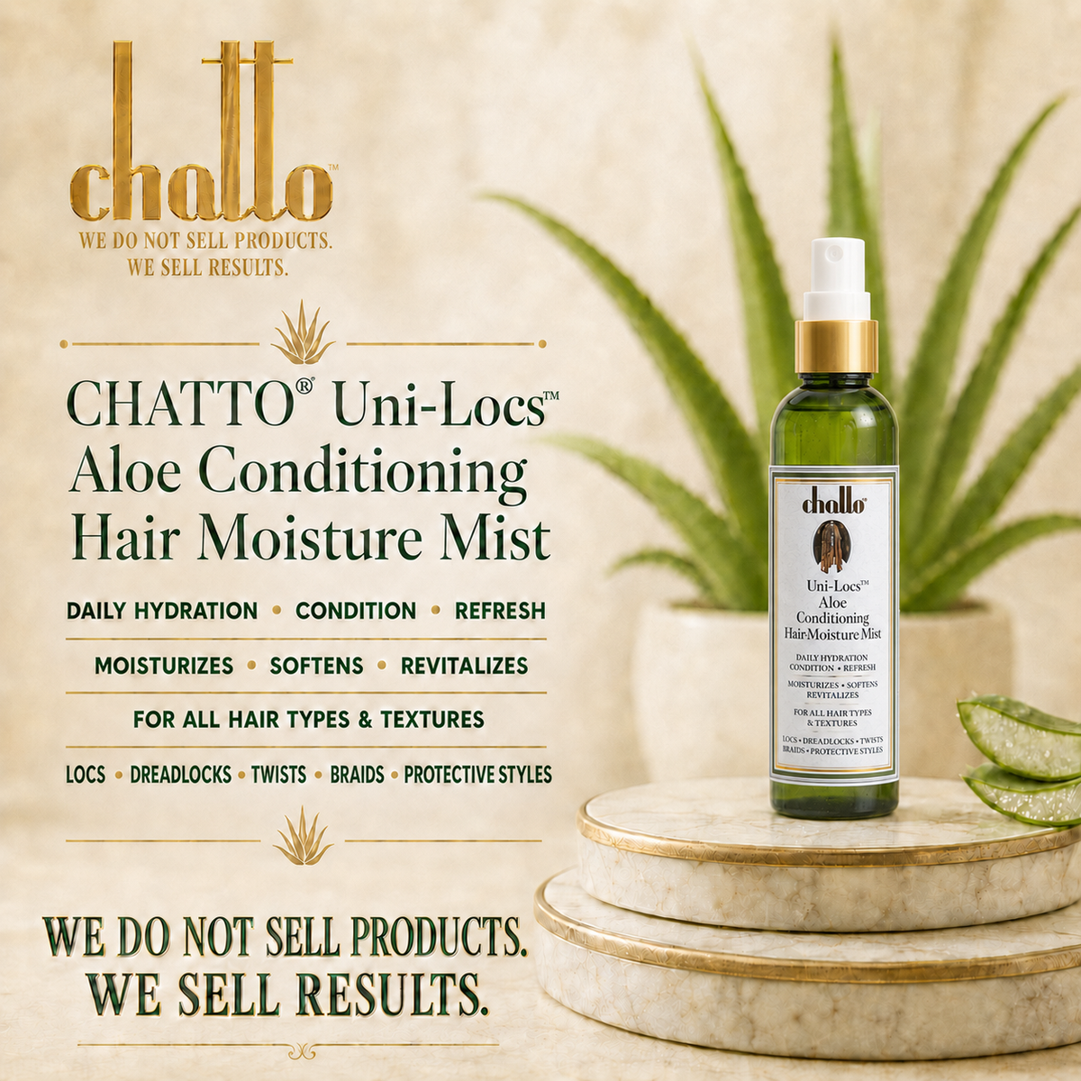Chatto® Uni-Locs Aloe Conditioning Hair Moisture Mist, view 2