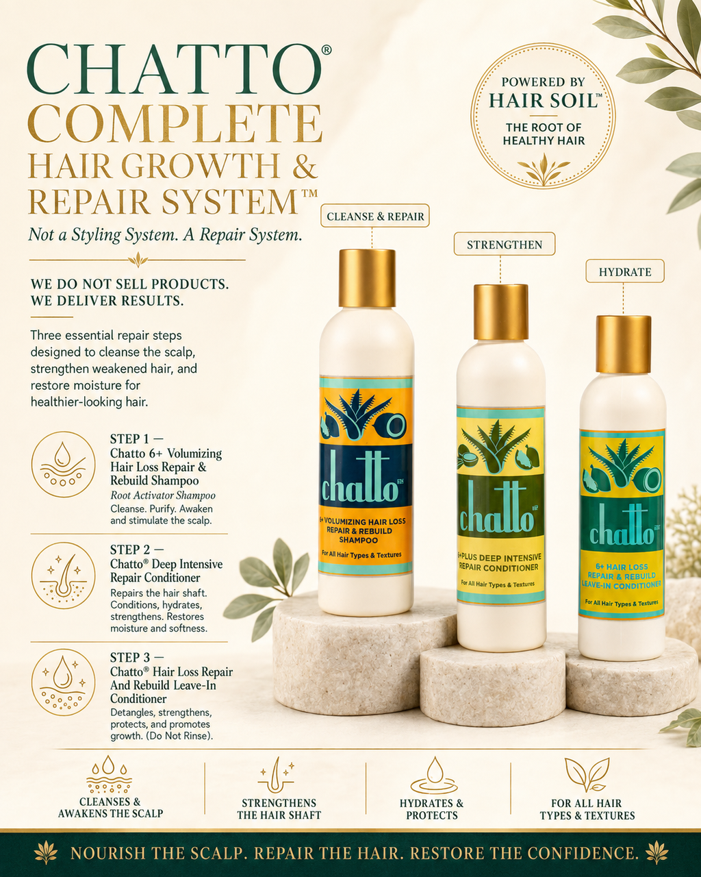 Chatto  6 + Volumizing  Hair Loss Repair & Rebuild Shampoo