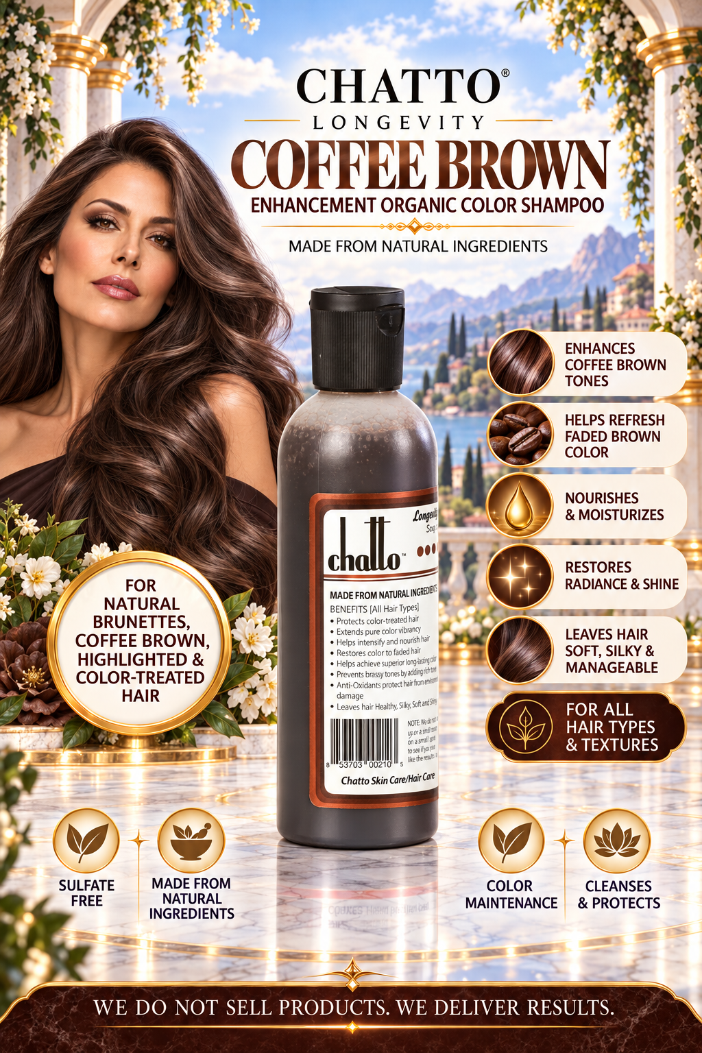 CHATTO® Longevity Coffee Brown Enhancement Organic Color Shampoo