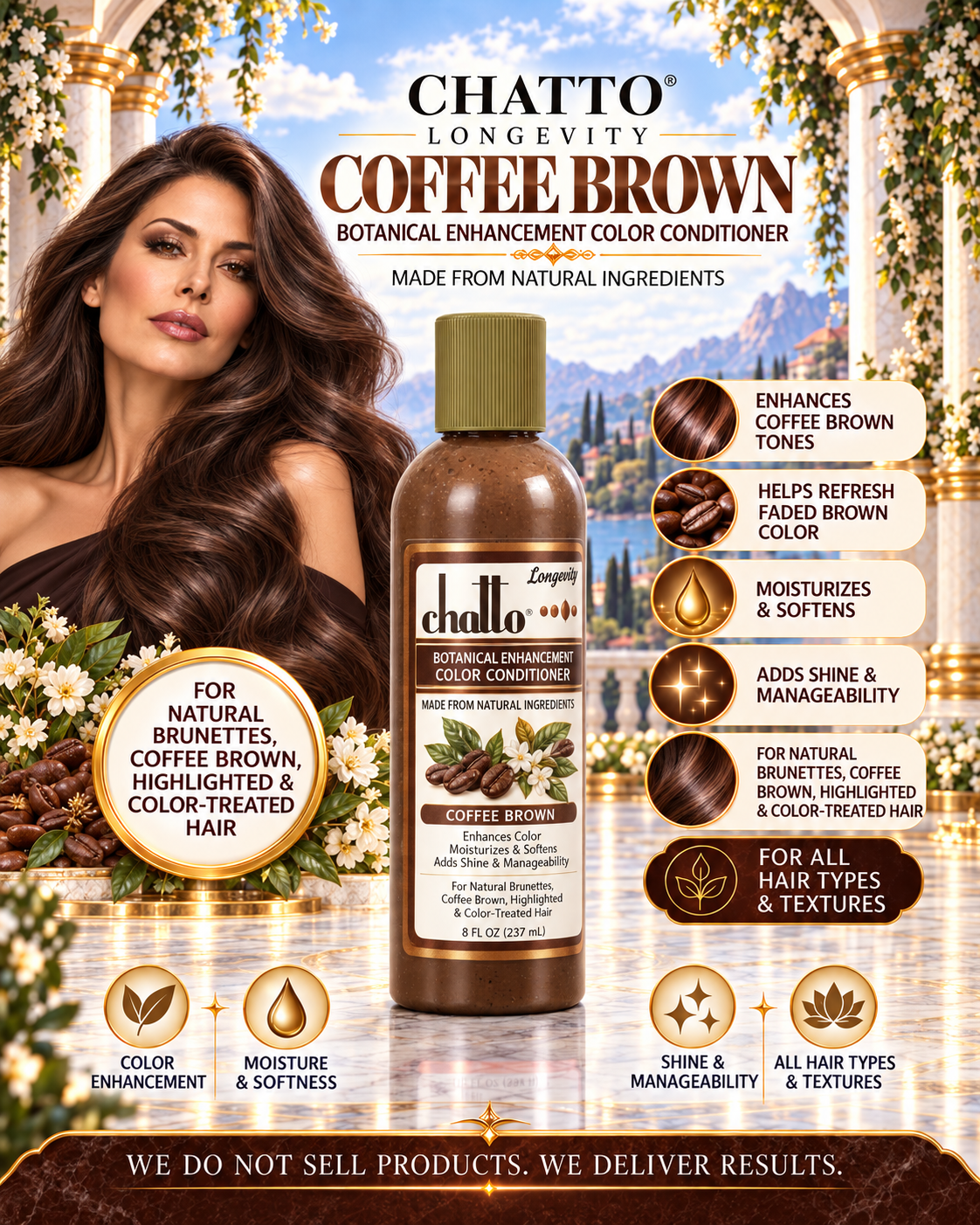 CHATTO® Longevity Coffee Brown Enhancement Organic Color Conditioner, view 3