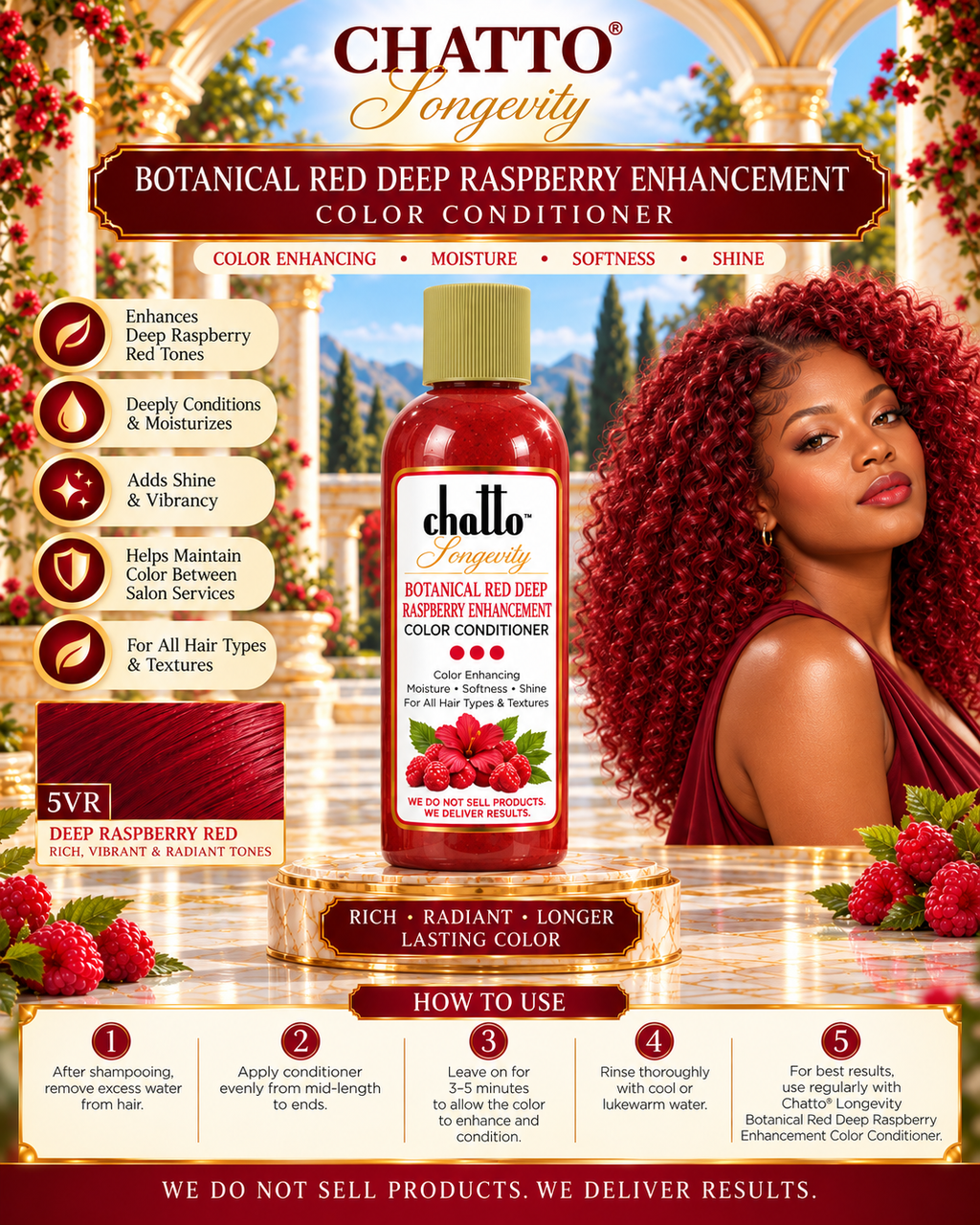 CHATTO® Longevity Botanical Red Deep Raspberry Enhancement Color Conditioner, view 3