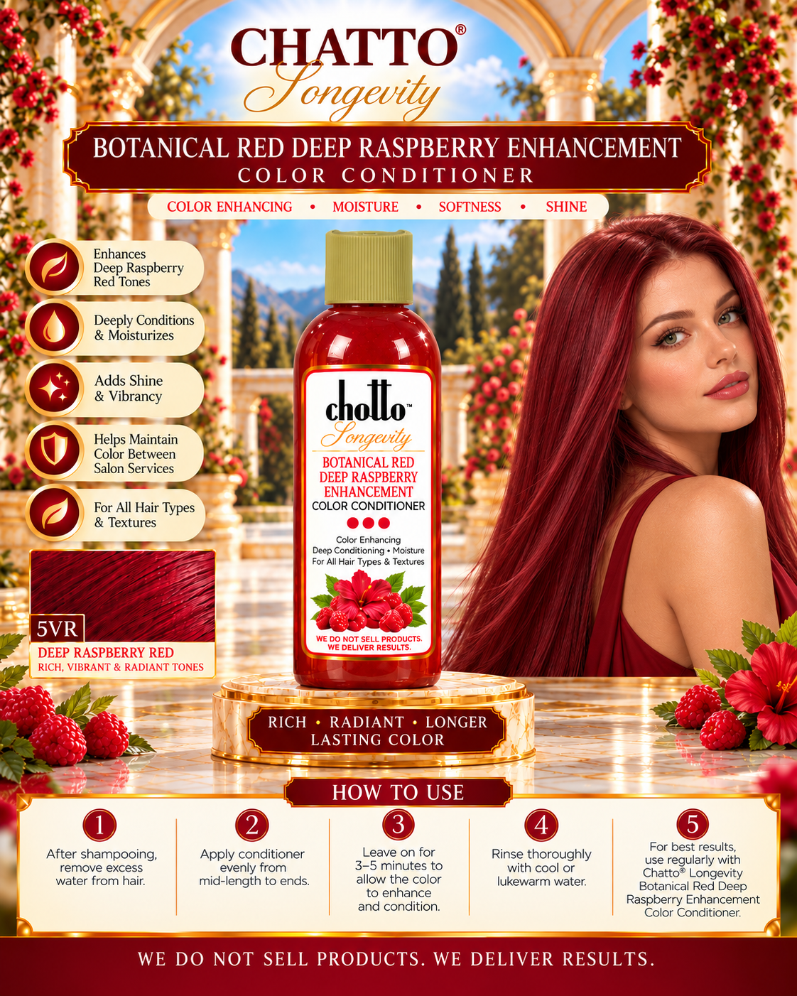CHATTO® Longevity Botanical Red Deep Raspberry Enhancement Color Conditioner