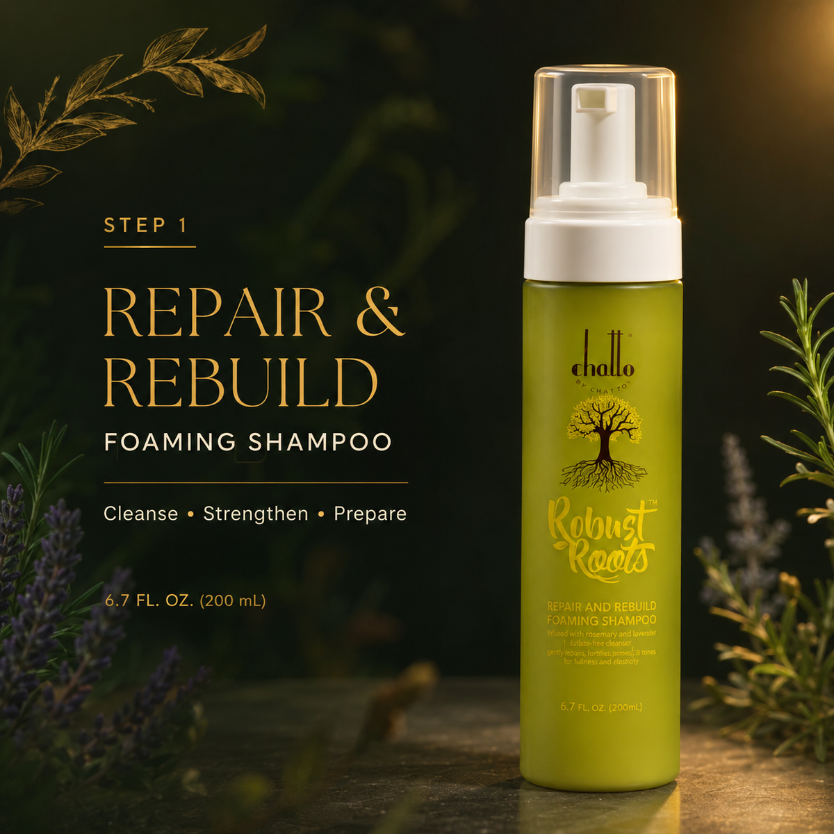 Chatto® Robust Roots Repair And Rebuild Foaming Shampoo, view 4