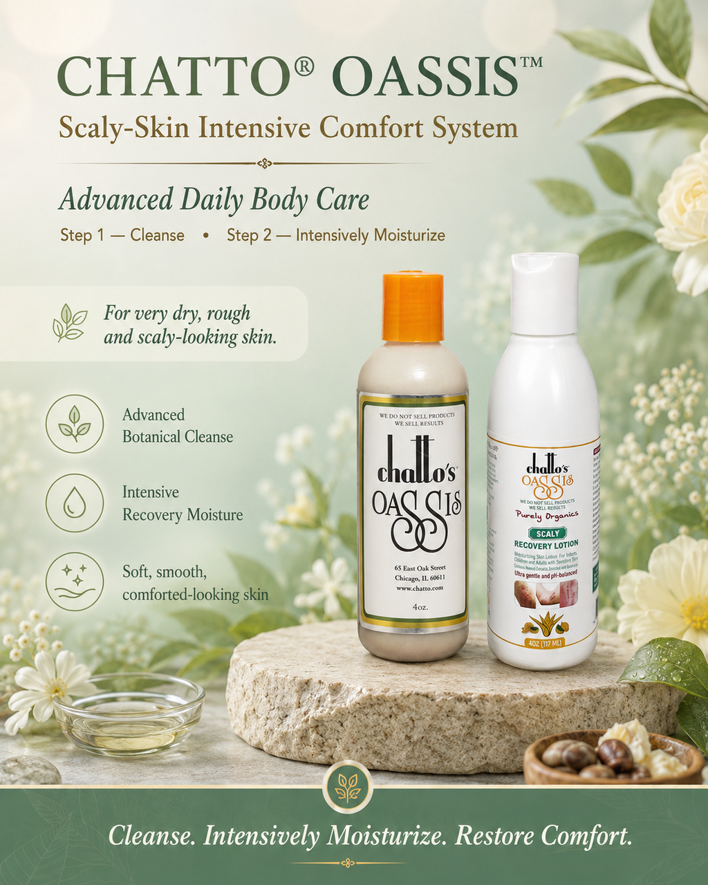CHATTO® OASSIS™ Dry, Flaky & Rough Skin Comfort Duo – Adults & Children, view 2