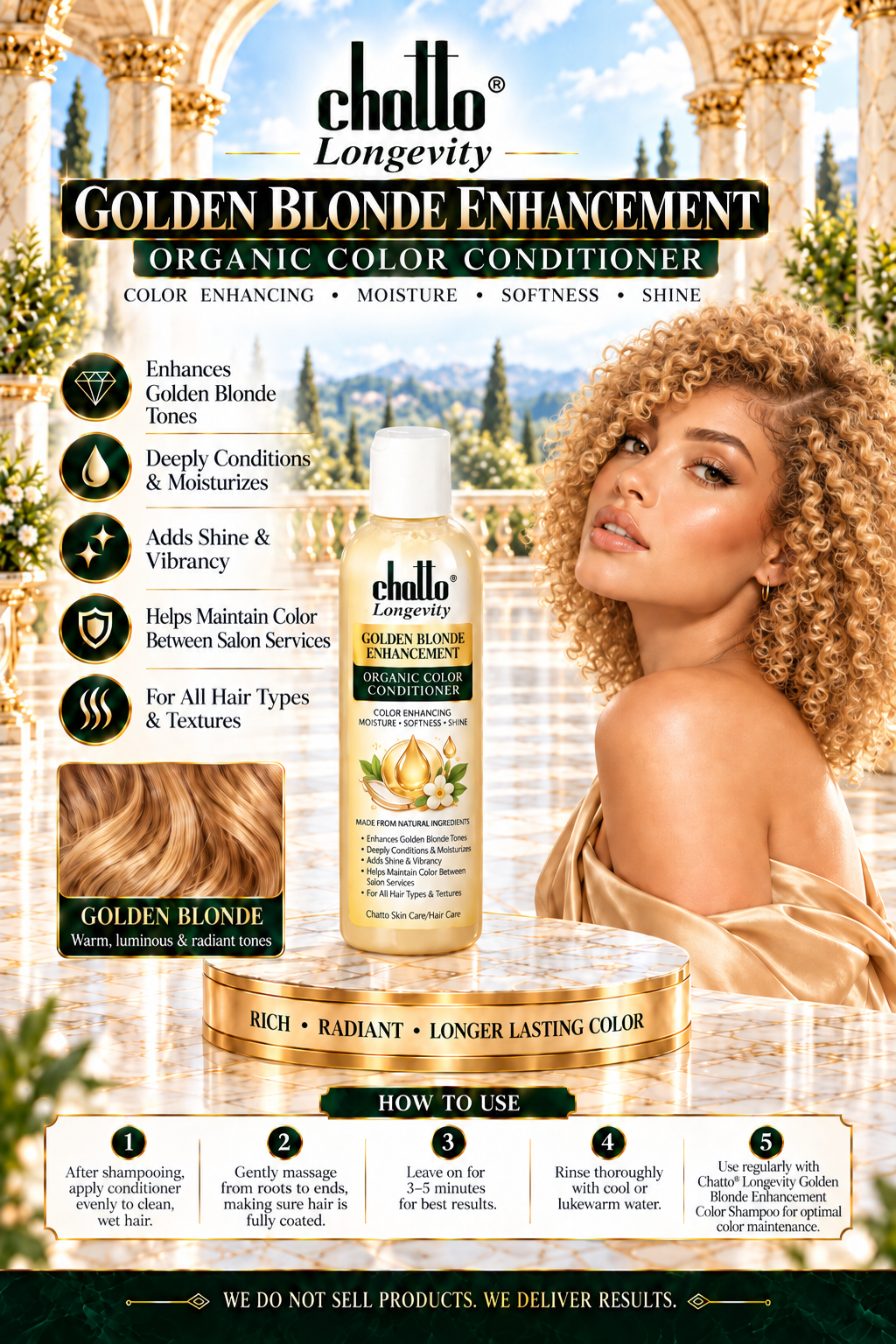 CHATTO® Longevity Golden Blonde Enhancement Organic Color Conditioner