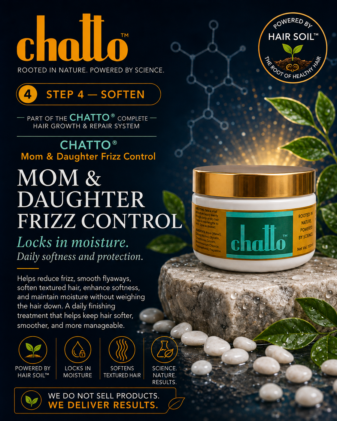 CHATTO® Mom & Daughter™ Gold Cream Frizz Control 2OZ, view 5