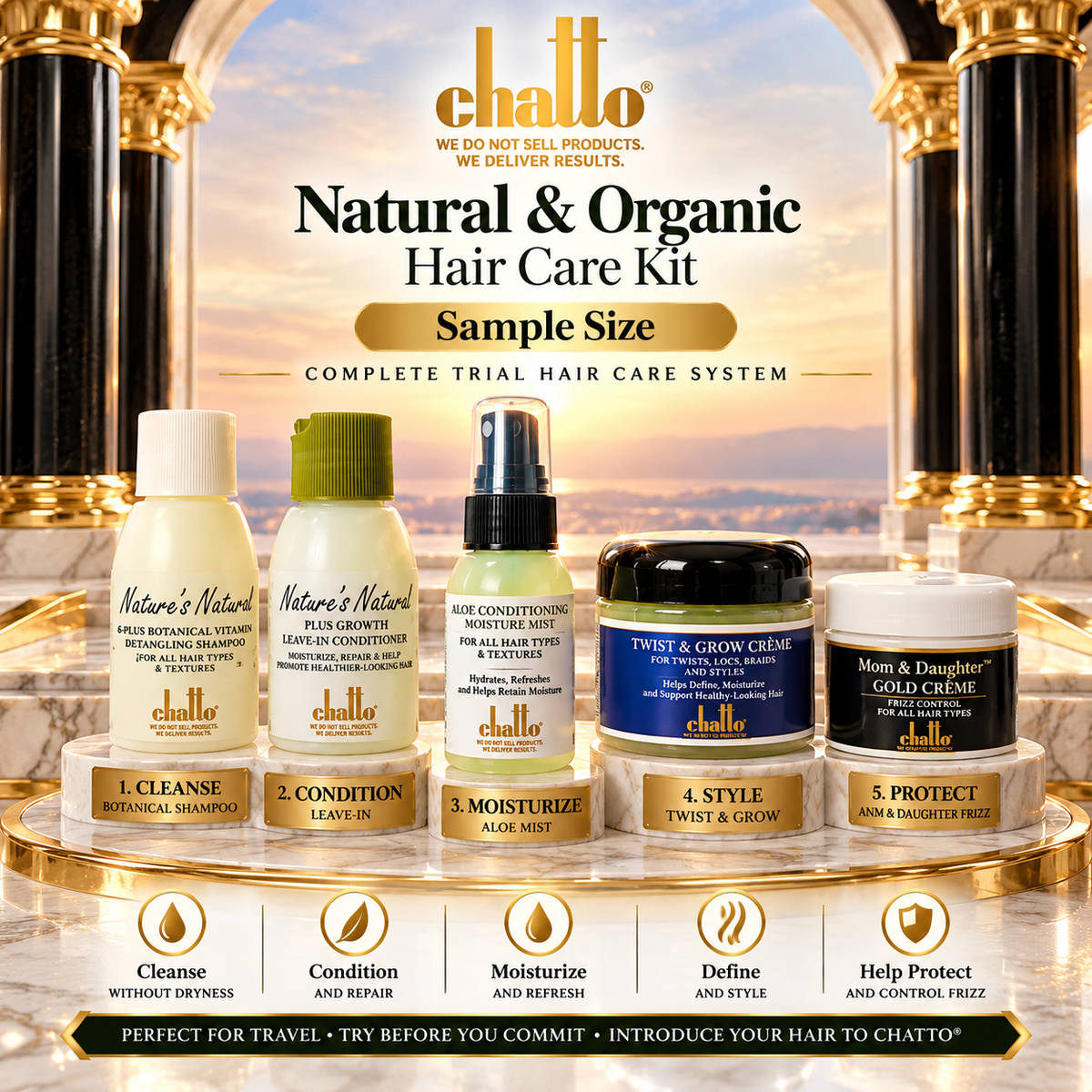Chatto Natural & Organic Hair Care Kit (Sample Size)