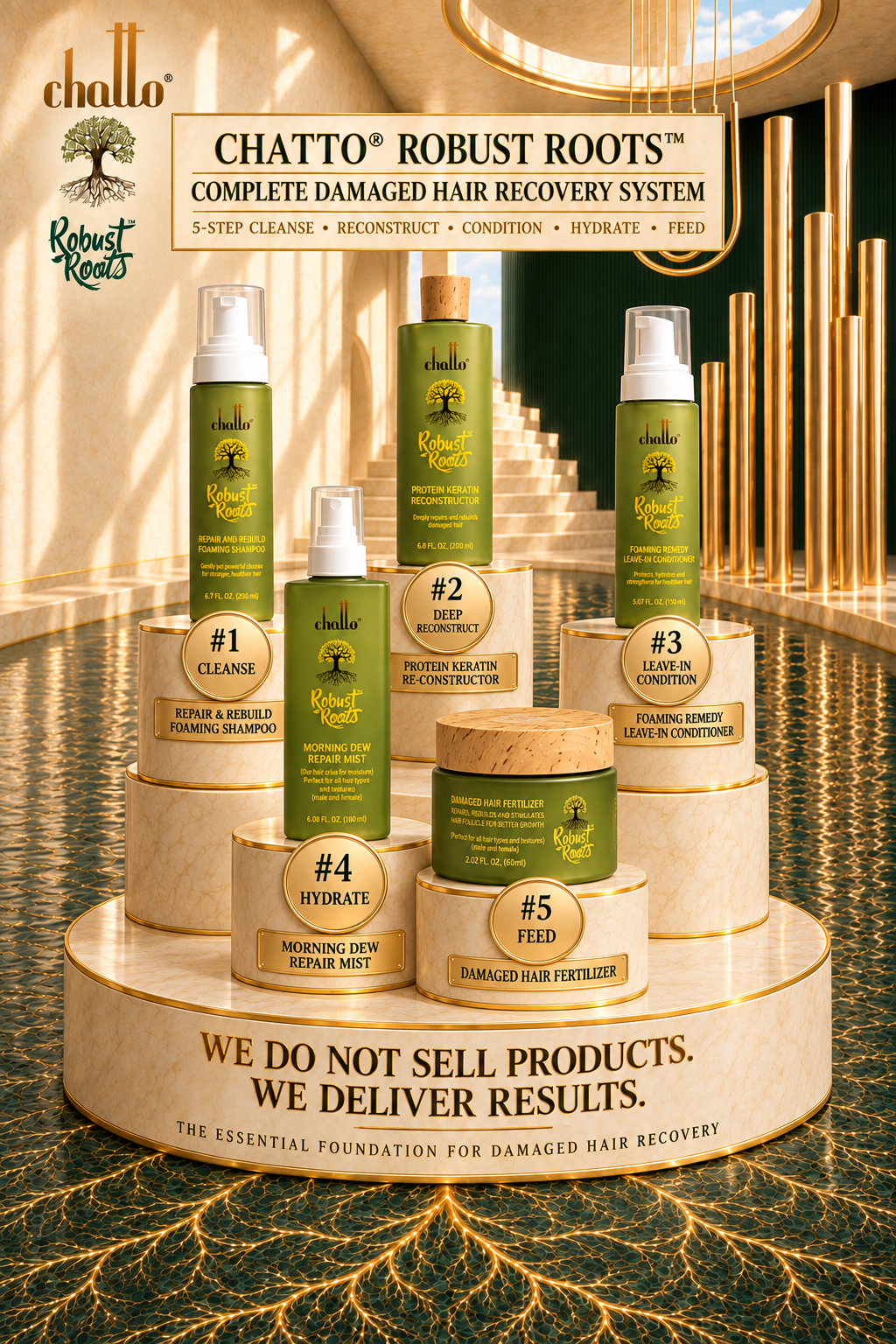 CHATTO® Robust Roots™ Damaged Hair Repair System 5-Piece Maintenance Kit for Textured Hair