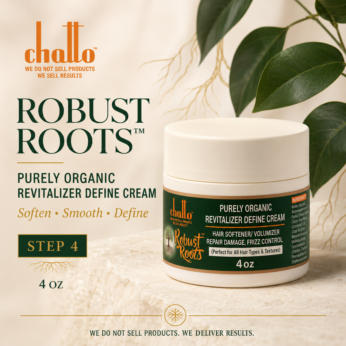 Chatto® Robust Roots Purely Organics Revitalizer Defined Cream, view 6