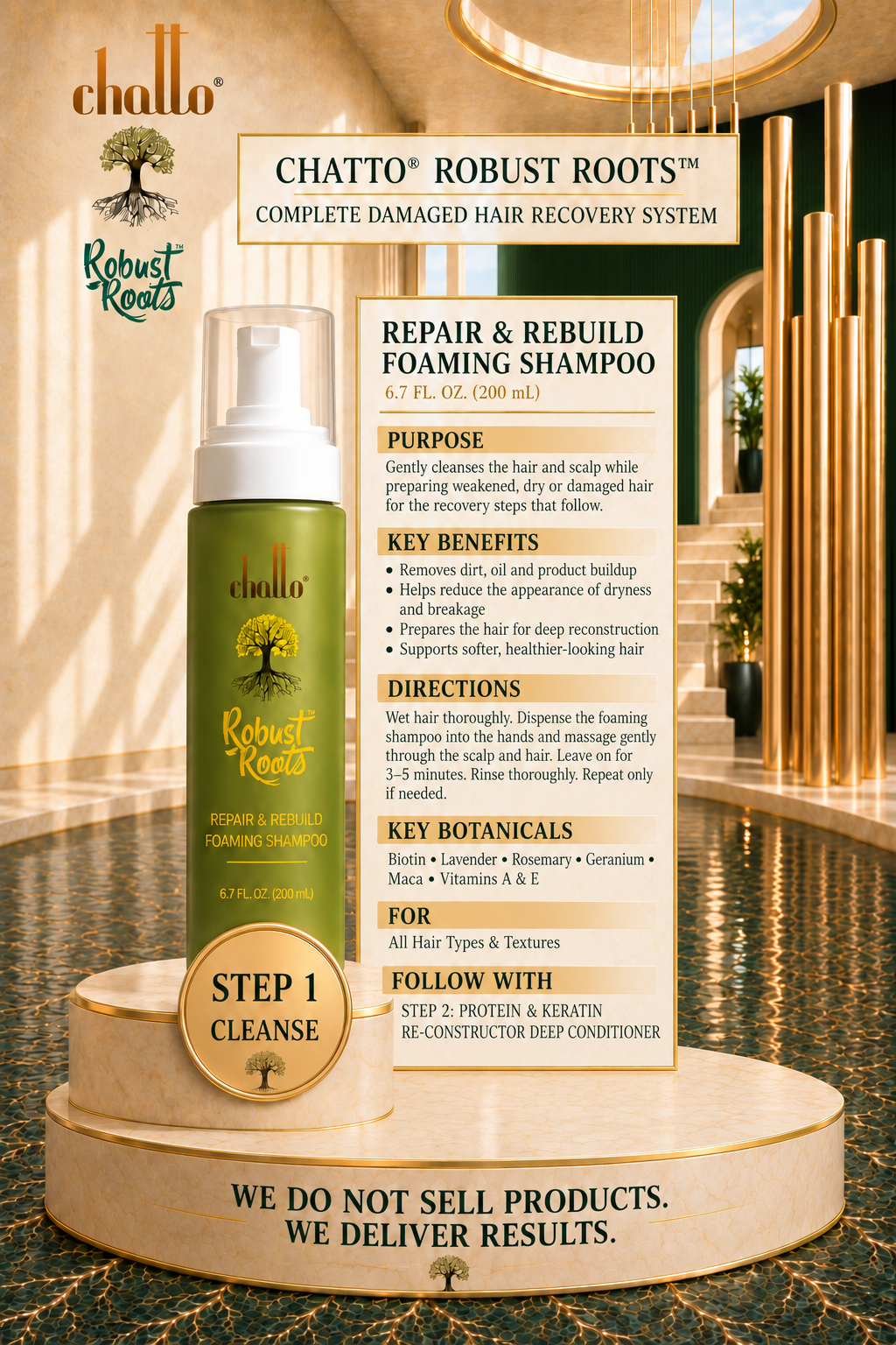 Chatto® Robust Roots Repair And Rebuild Foaming Shampoo