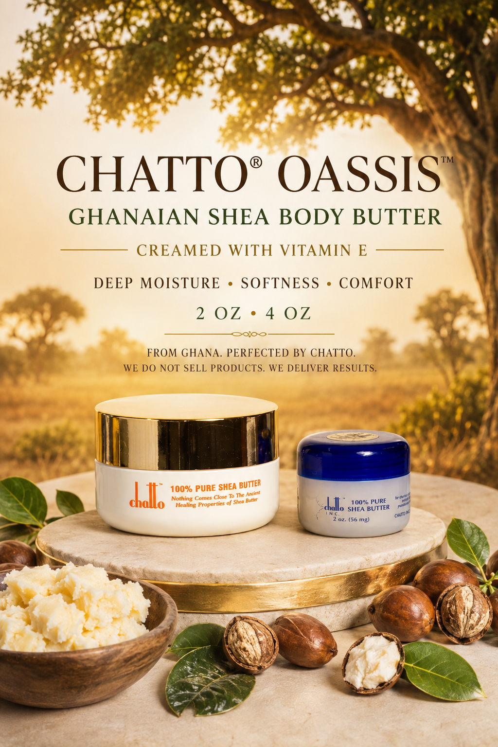 CHATTO® OASSIS™ Creamy Ghanaian Shea Body Butter with Vitamin E 4 OZ, view 2