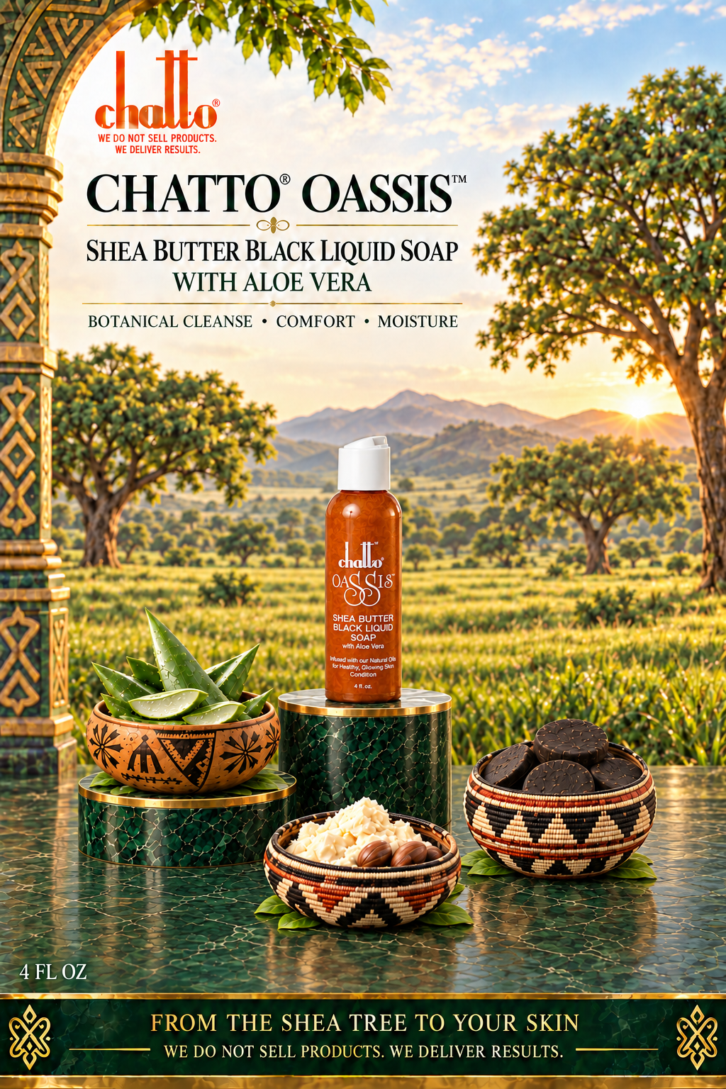 Chatto® Shea Butter Black Liquid Soap with Aloe Vera, 4fl.oz