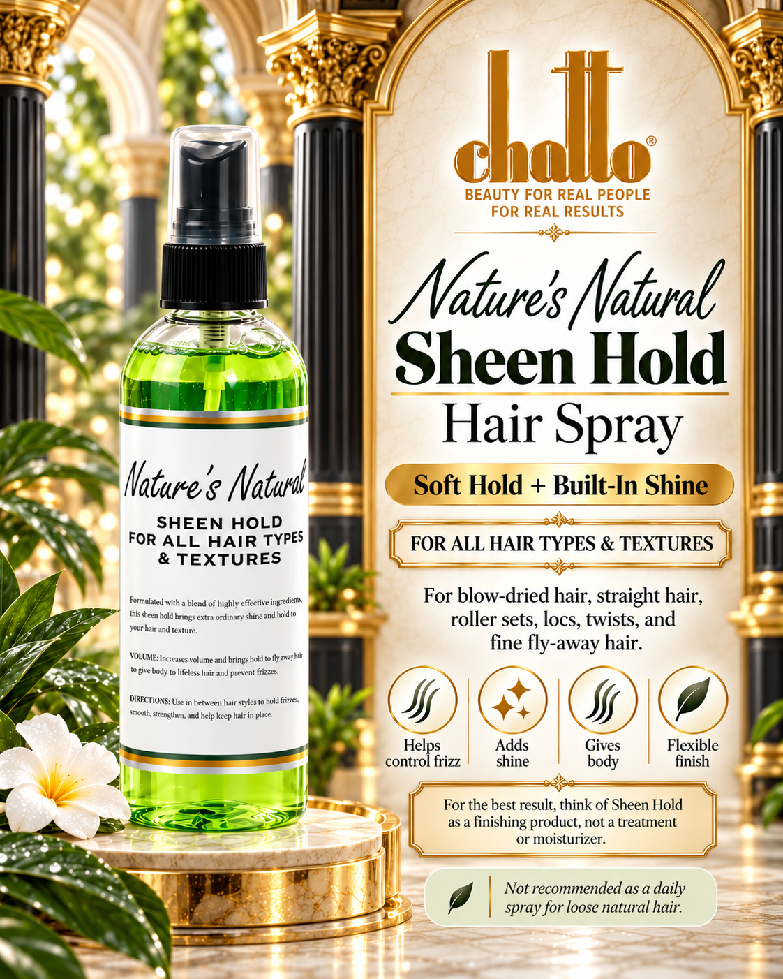 Chatto® Nature's Natural Sheen Hold Hair Spray, view 3