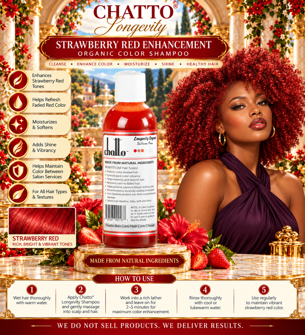 CHATTO® Longevity Strawberry Red Enhancement Organic Color Shampoo, view 3