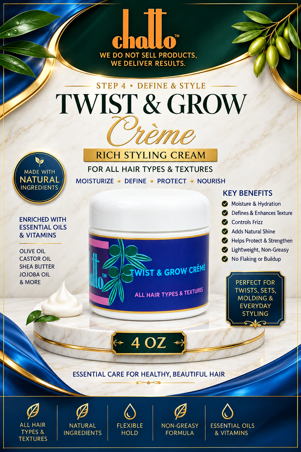 CHATTO® Complete Textured Hair Moisture, Definition & Styling System Featuring Twist & Grow Crème, view 7