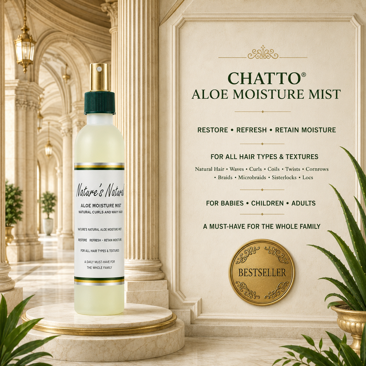 Chatto® Nature's Natural Aloe Hair Moisture Mist, view 2